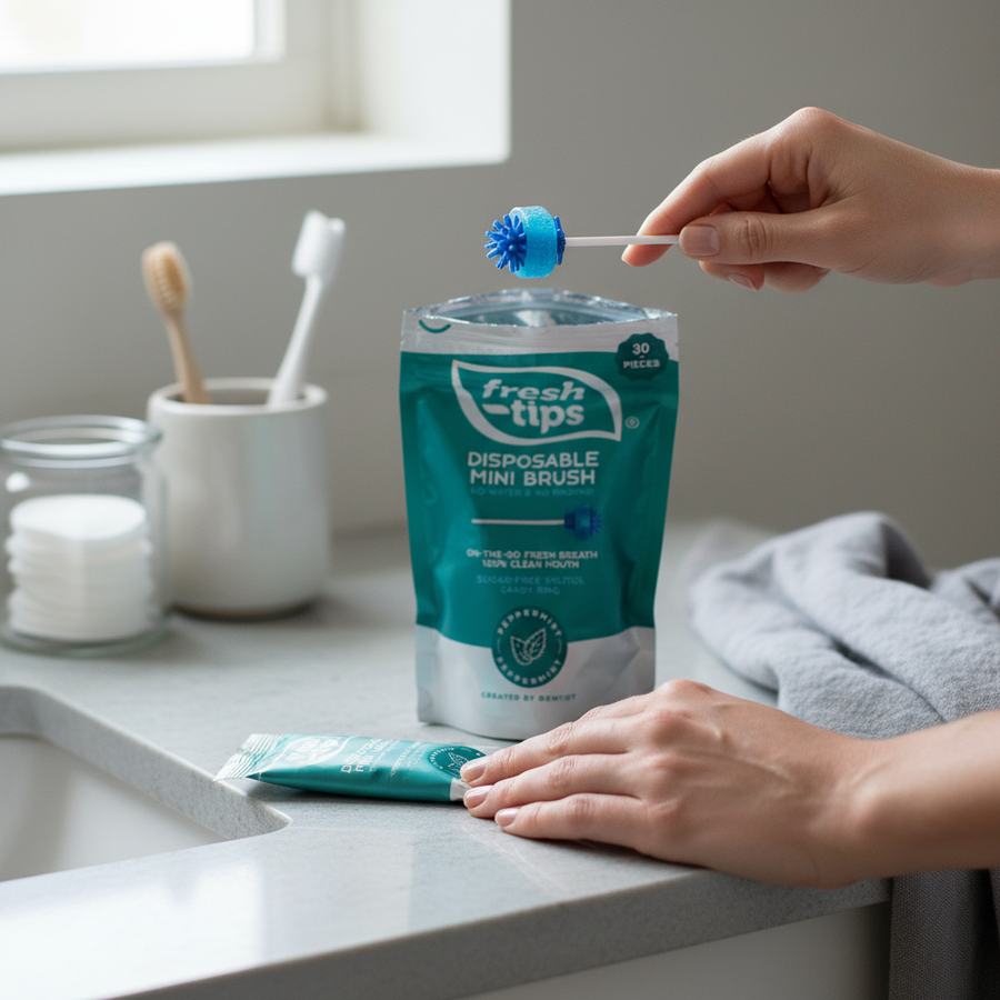 Fresh-Tips | Disposable Mini Brush | Peppermint Flavor